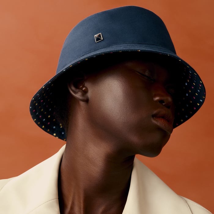 Navy Harper Pois Medor Bucket Hat
