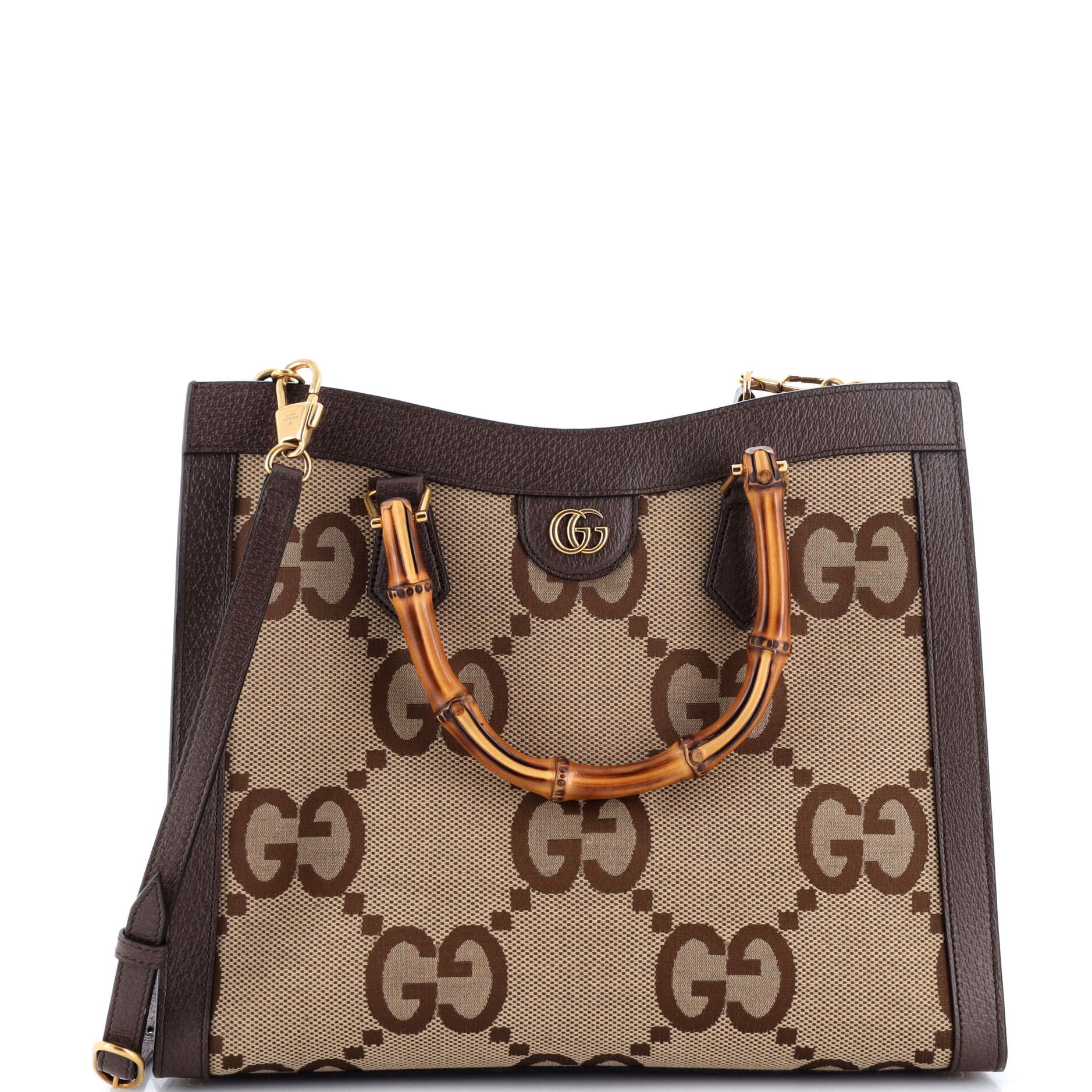 Diana NM Bamboo Handle Tote Jumbo GG Canvas Medium