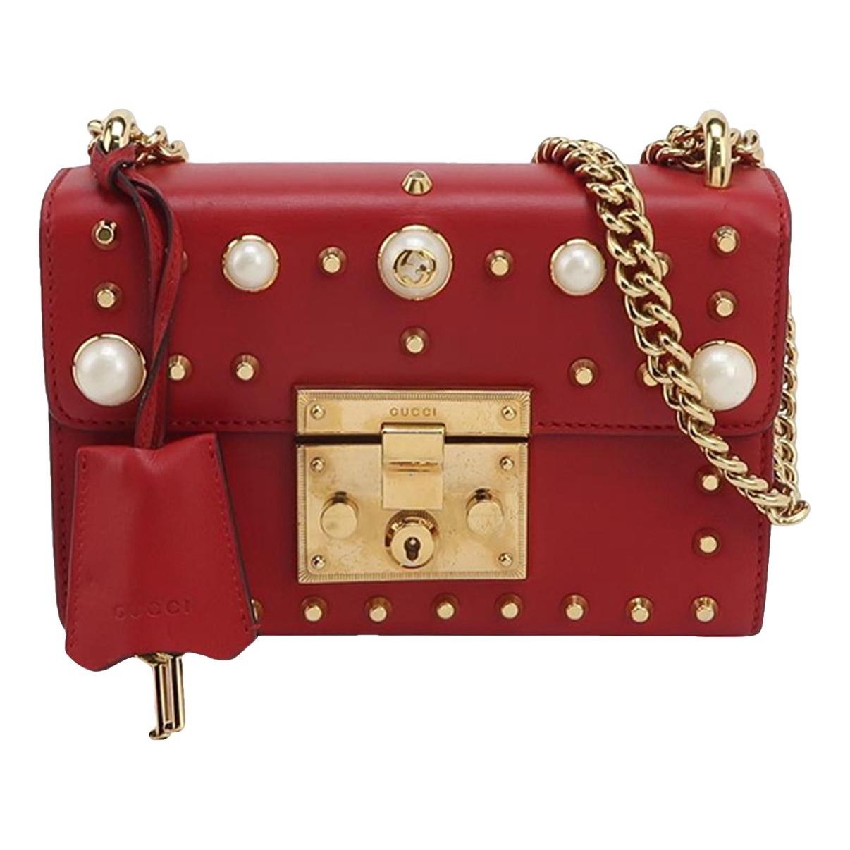 Padlock leather handbag