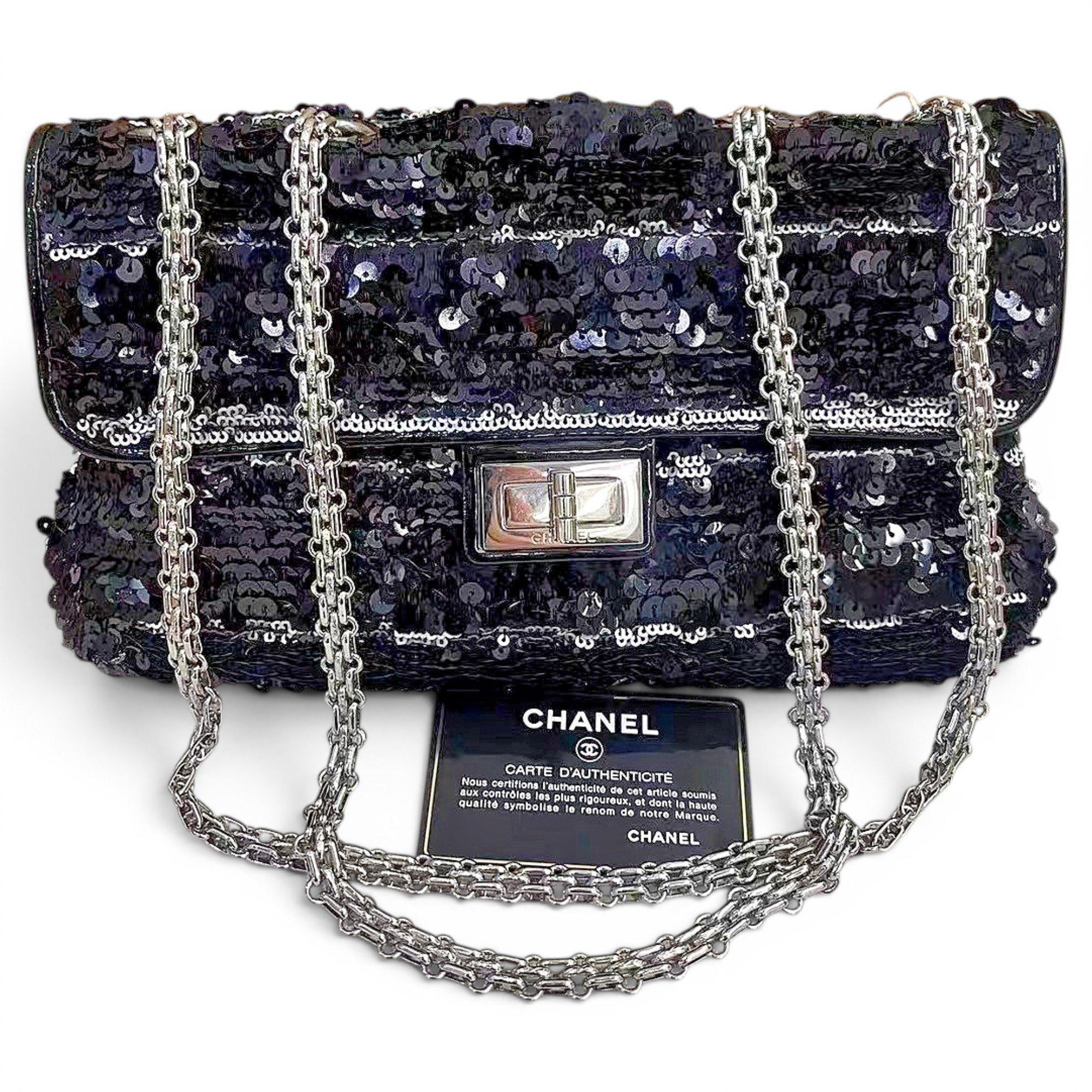 2.55 glitter crossbody bag