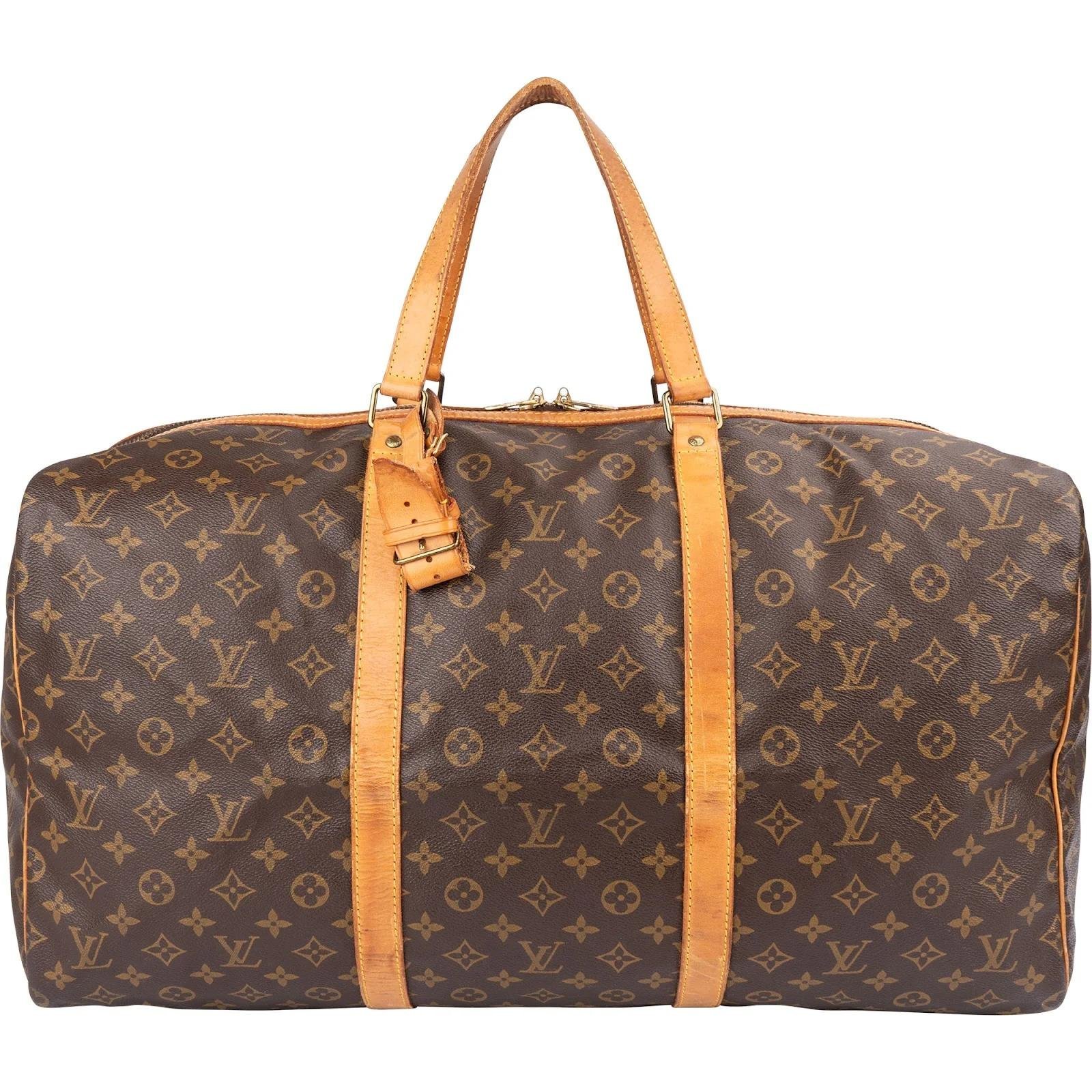 Sac souple leather travel bag