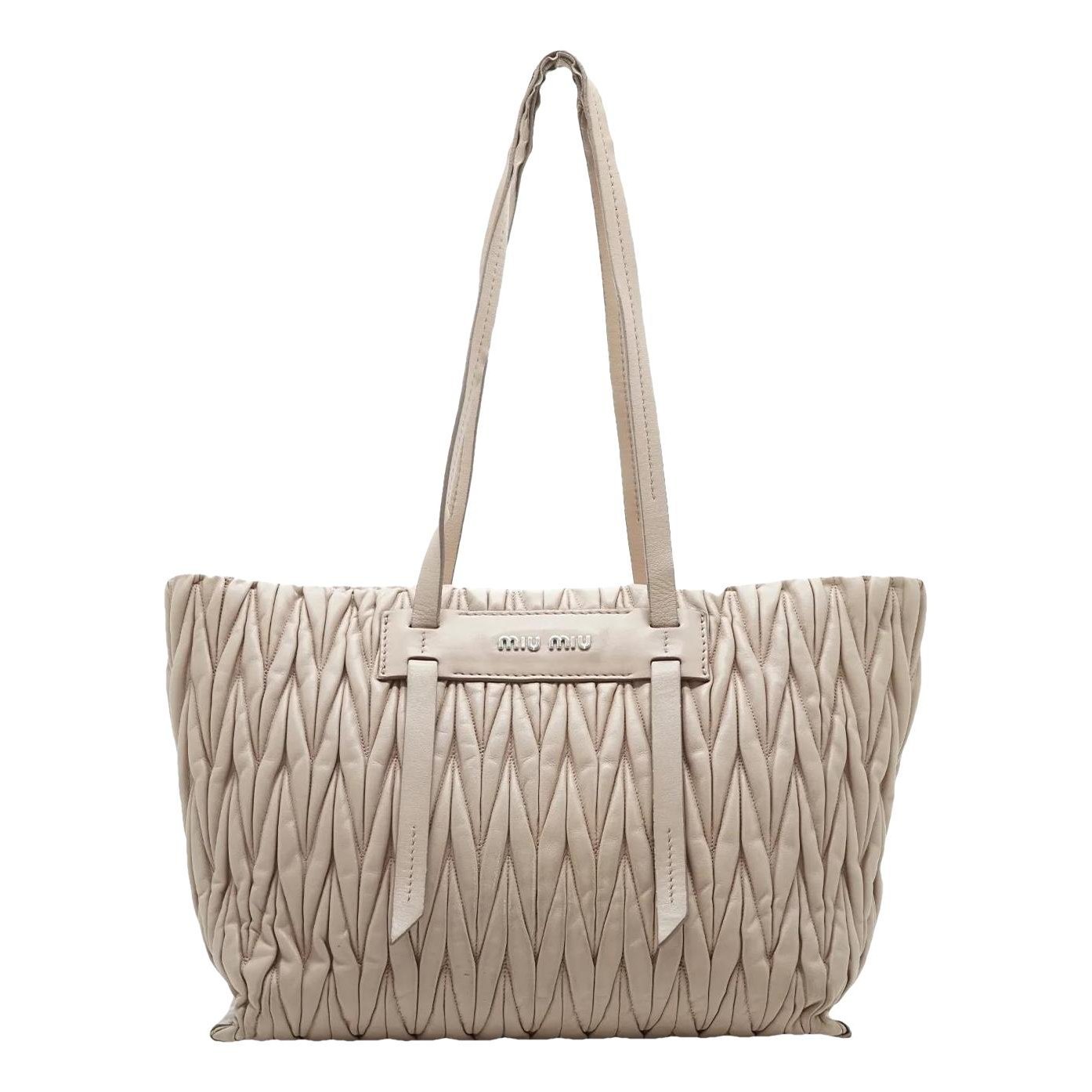 Miu Miu Matelassé leather tote