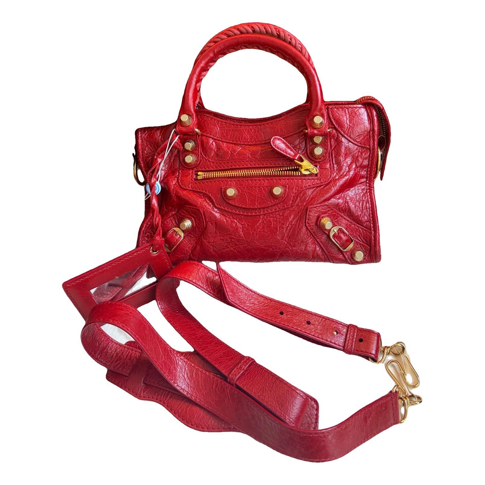 City leather handbag