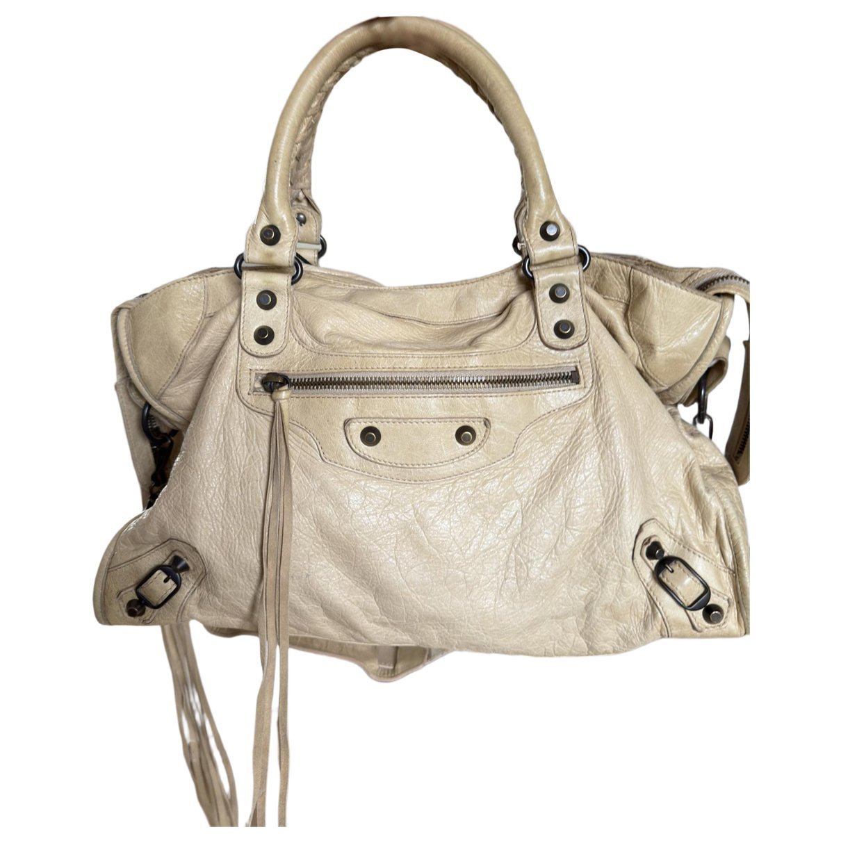 City leather handbag