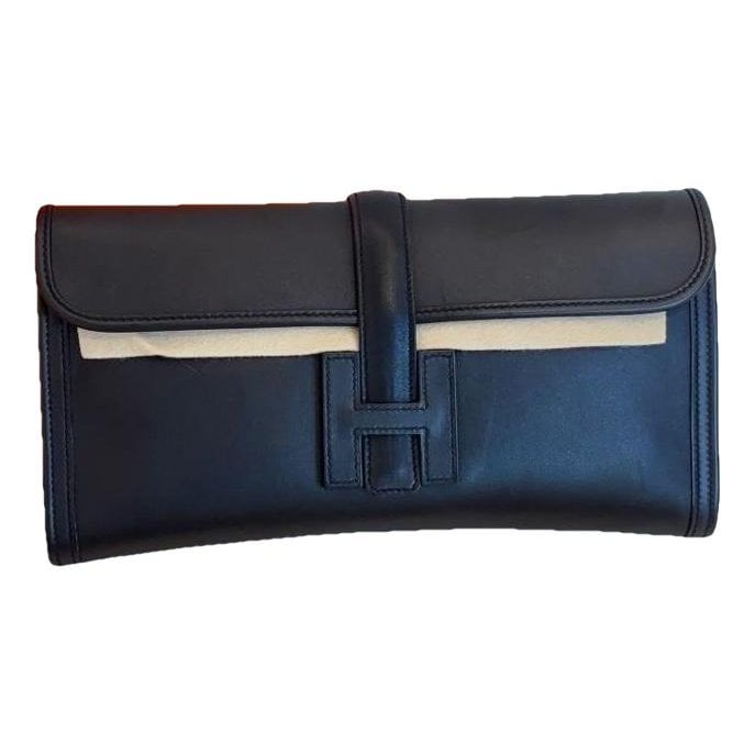 Leather clutch bag