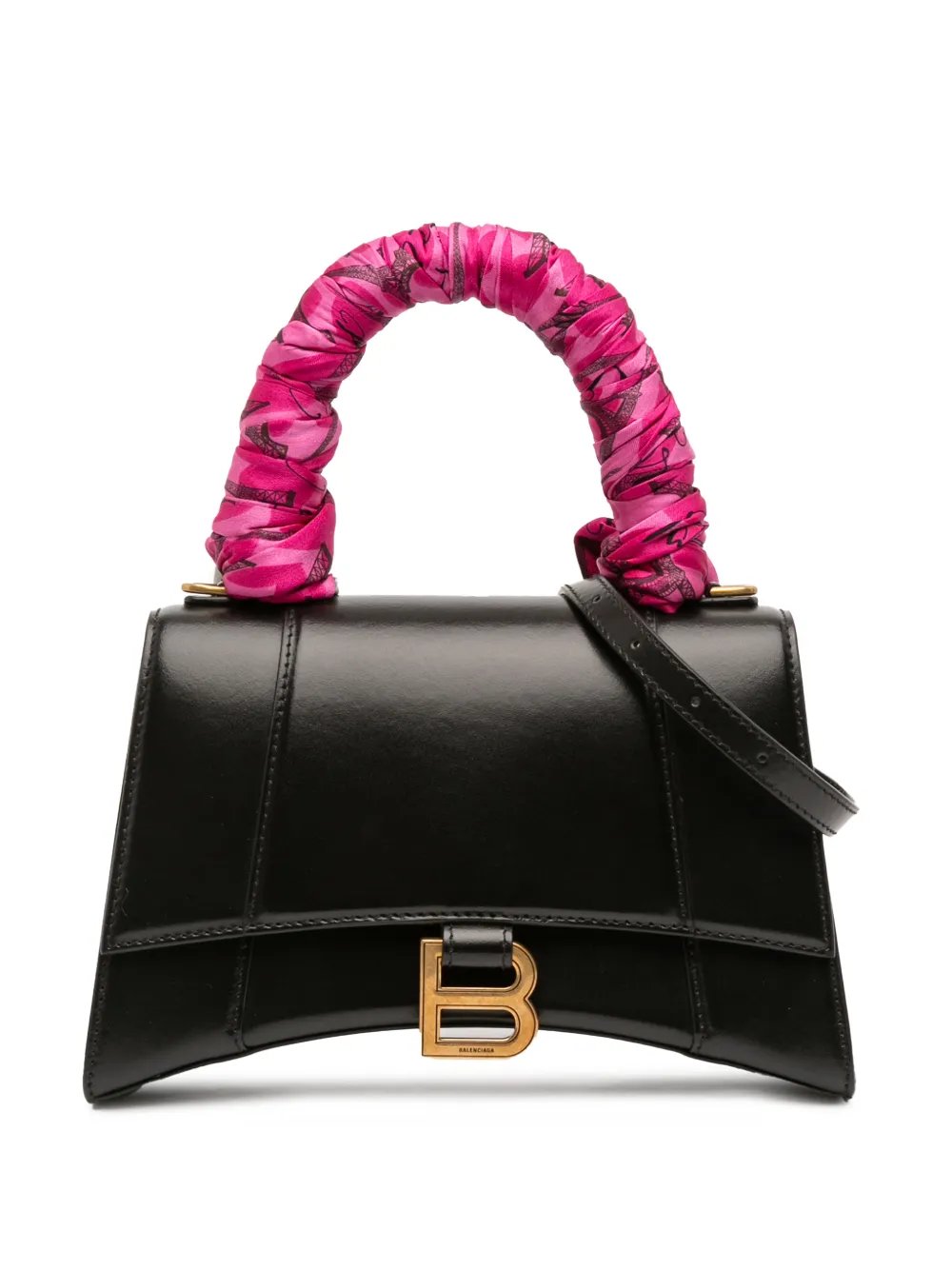 2020 Small Shiny Box Calfskin Hourglass Top Handle Bag satchel