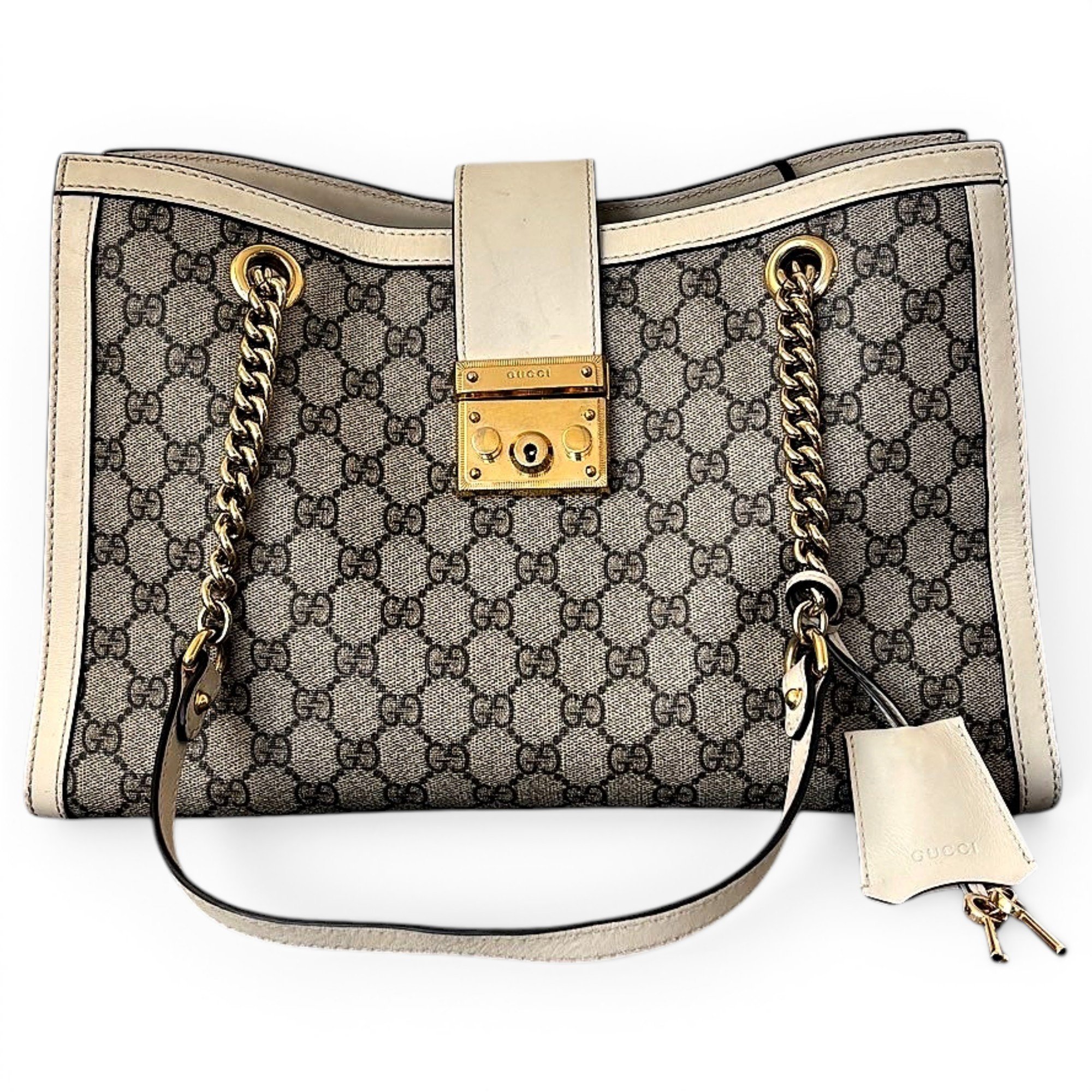 Padlock leather handbag