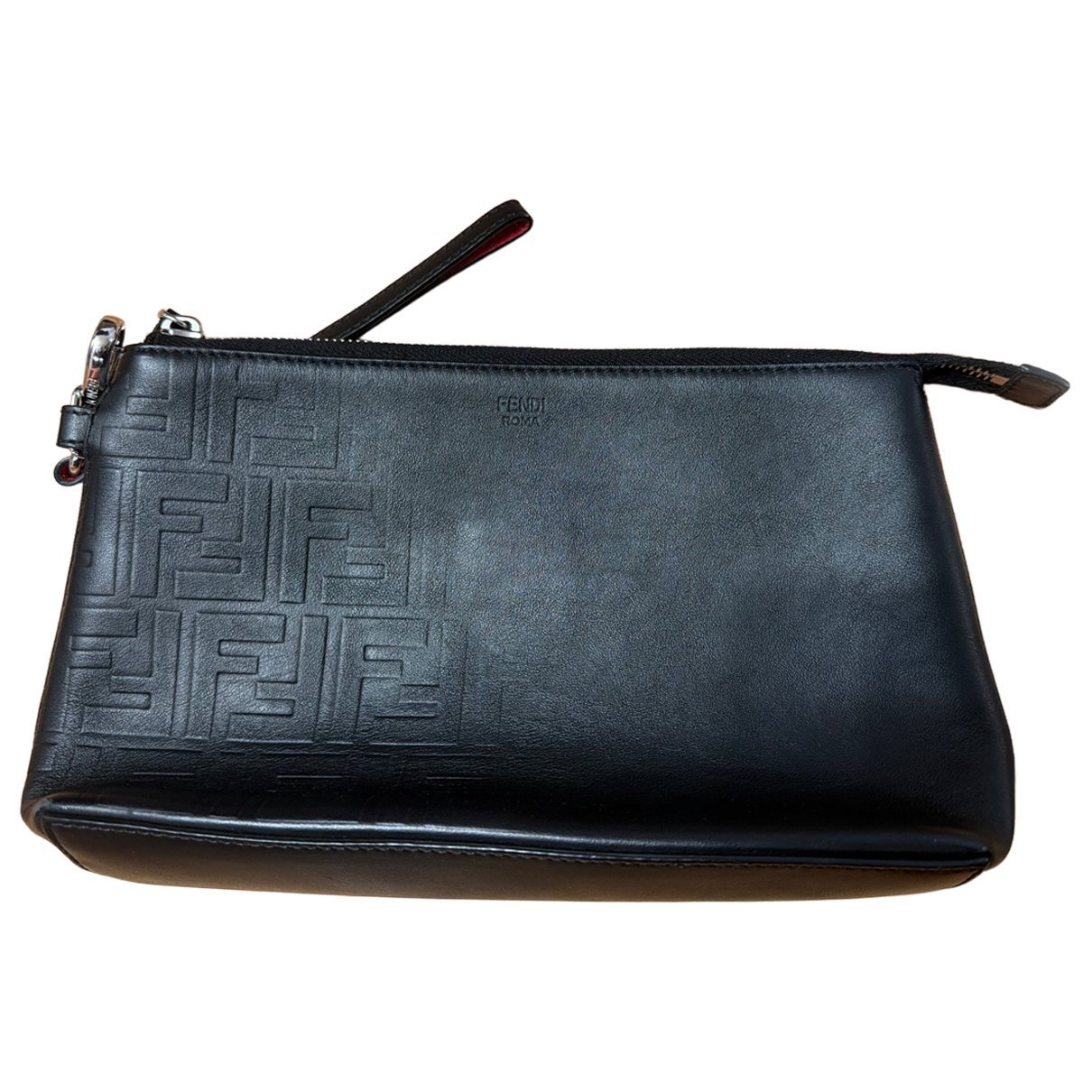 Leather clutch bag