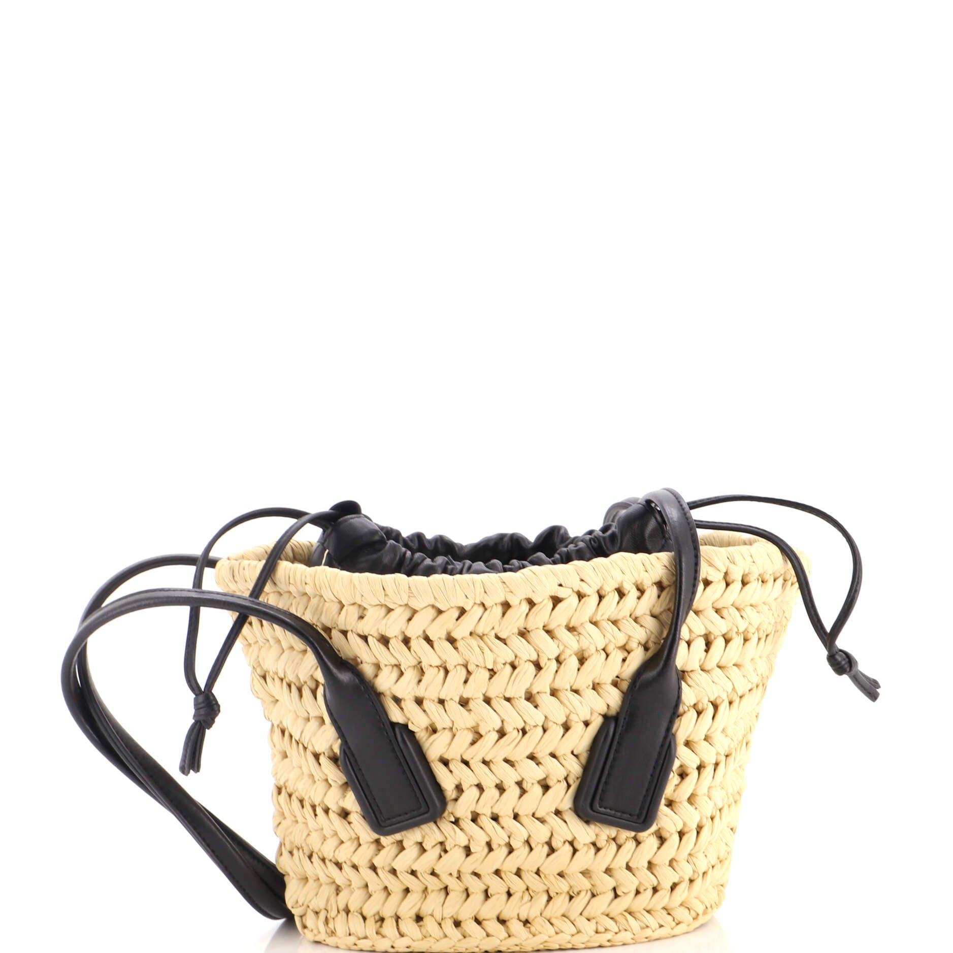 Bottega Veneta Arco Basket Bag Raffia with Leather Small