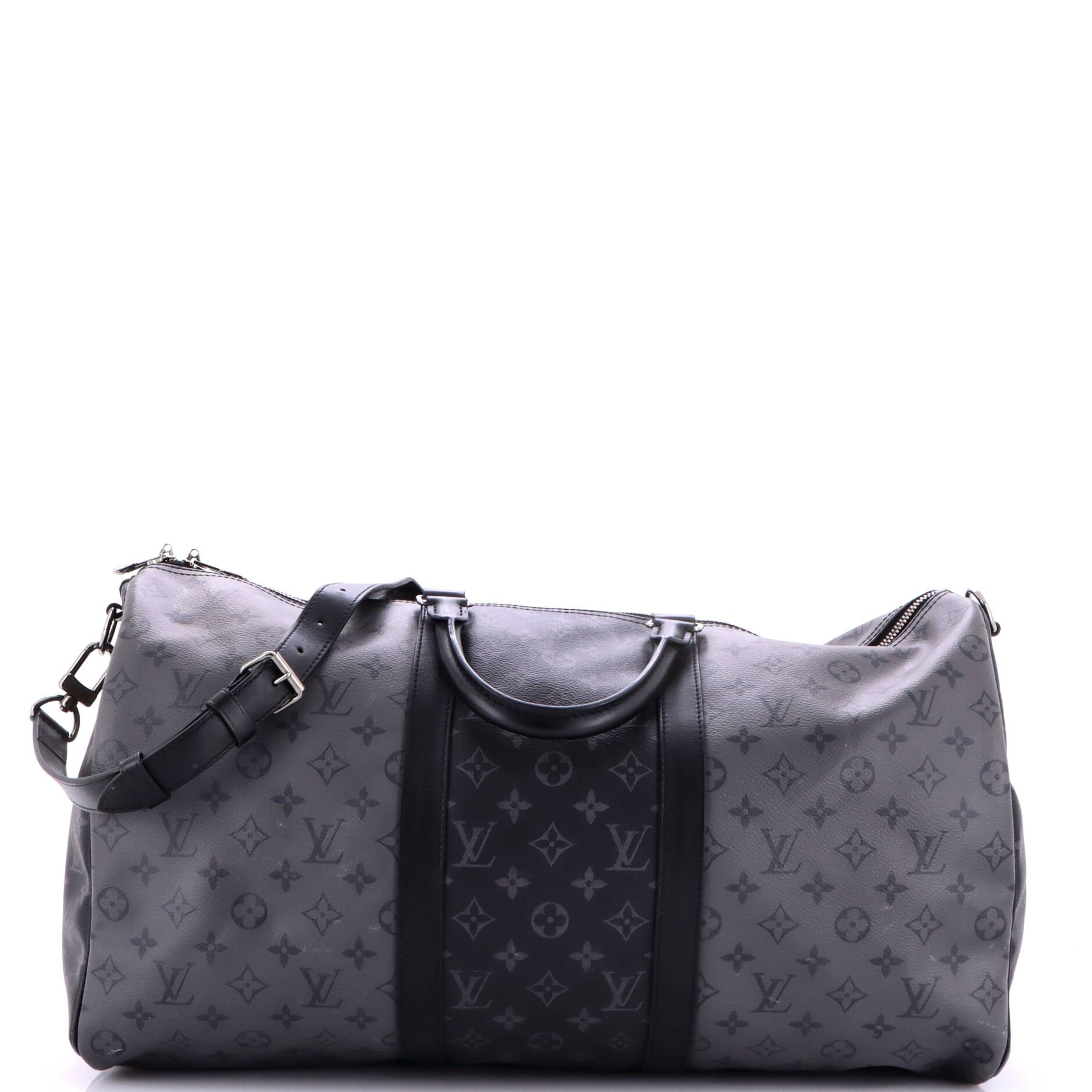 Keepall Bandouliere Bag Reverse Monogram Eclipse Canvas 50