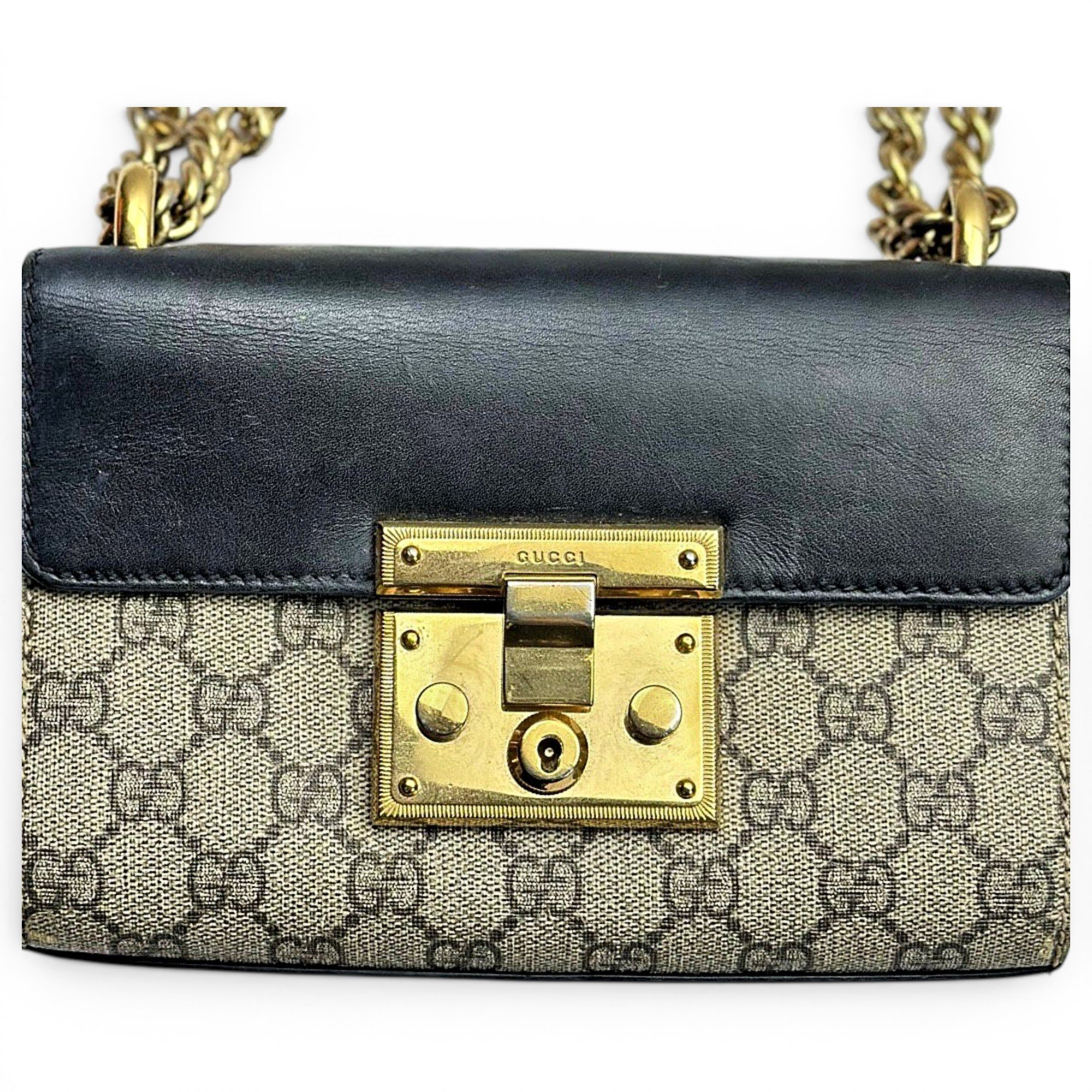 Padlock leather handbag
