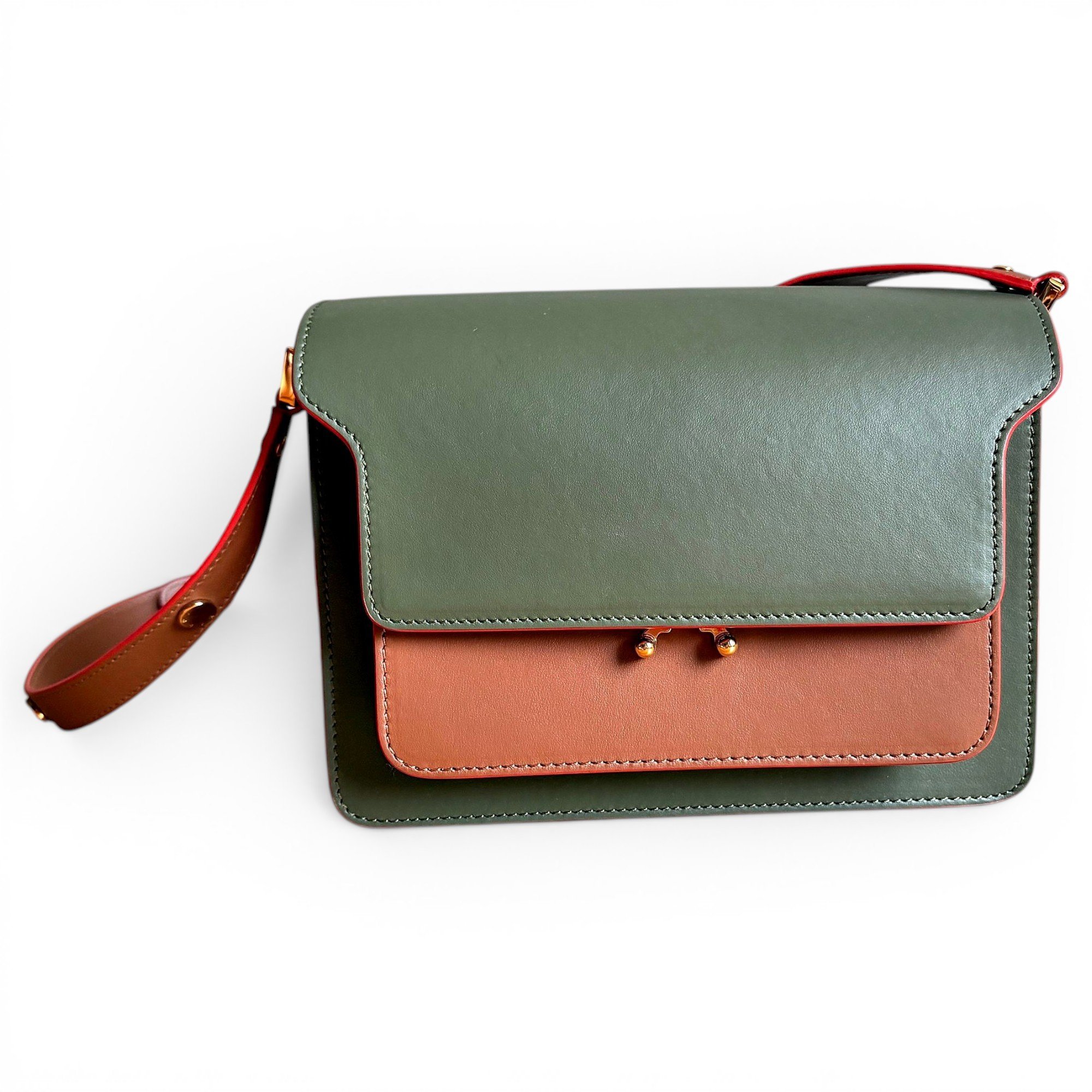 Trunk leather handbag