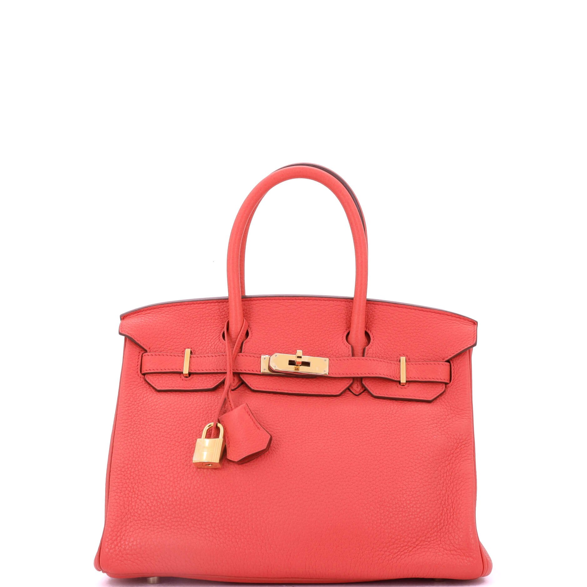 Hermes Birkin Handbag Bougainvillier Clemence with Gold Hardware 30