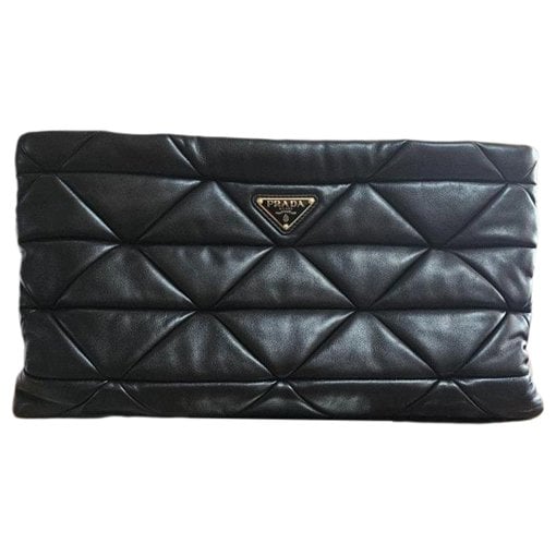 Leather clutch bag