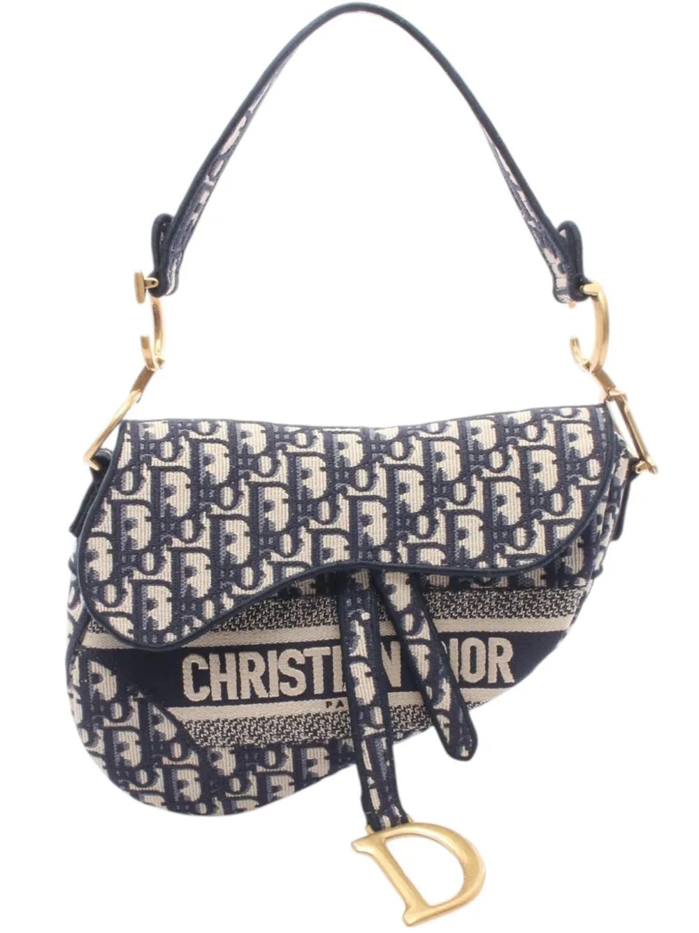 2010-2026 Oblique Embroidered Canvas Saddle Bag shoulder bag