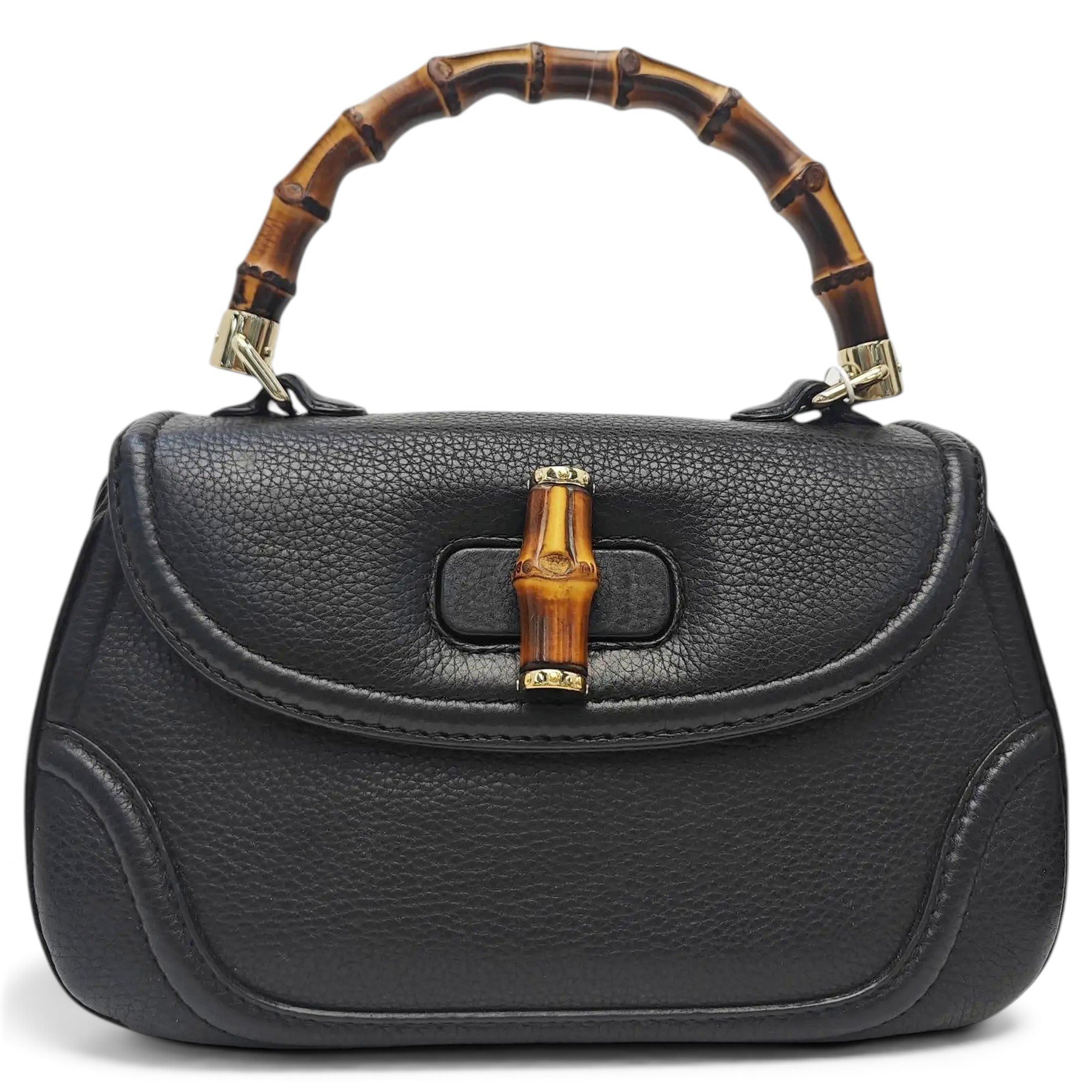 Convertible Bamboo Top Handle leather handbag
