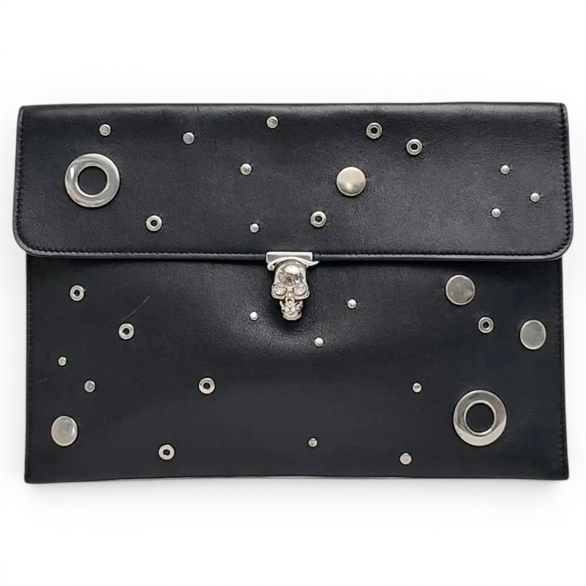 Leather clutch bag