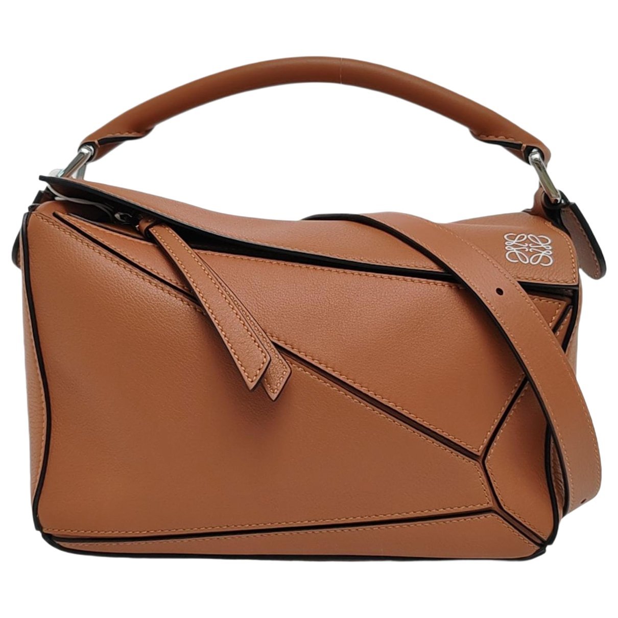 Puzzle leather handbag
