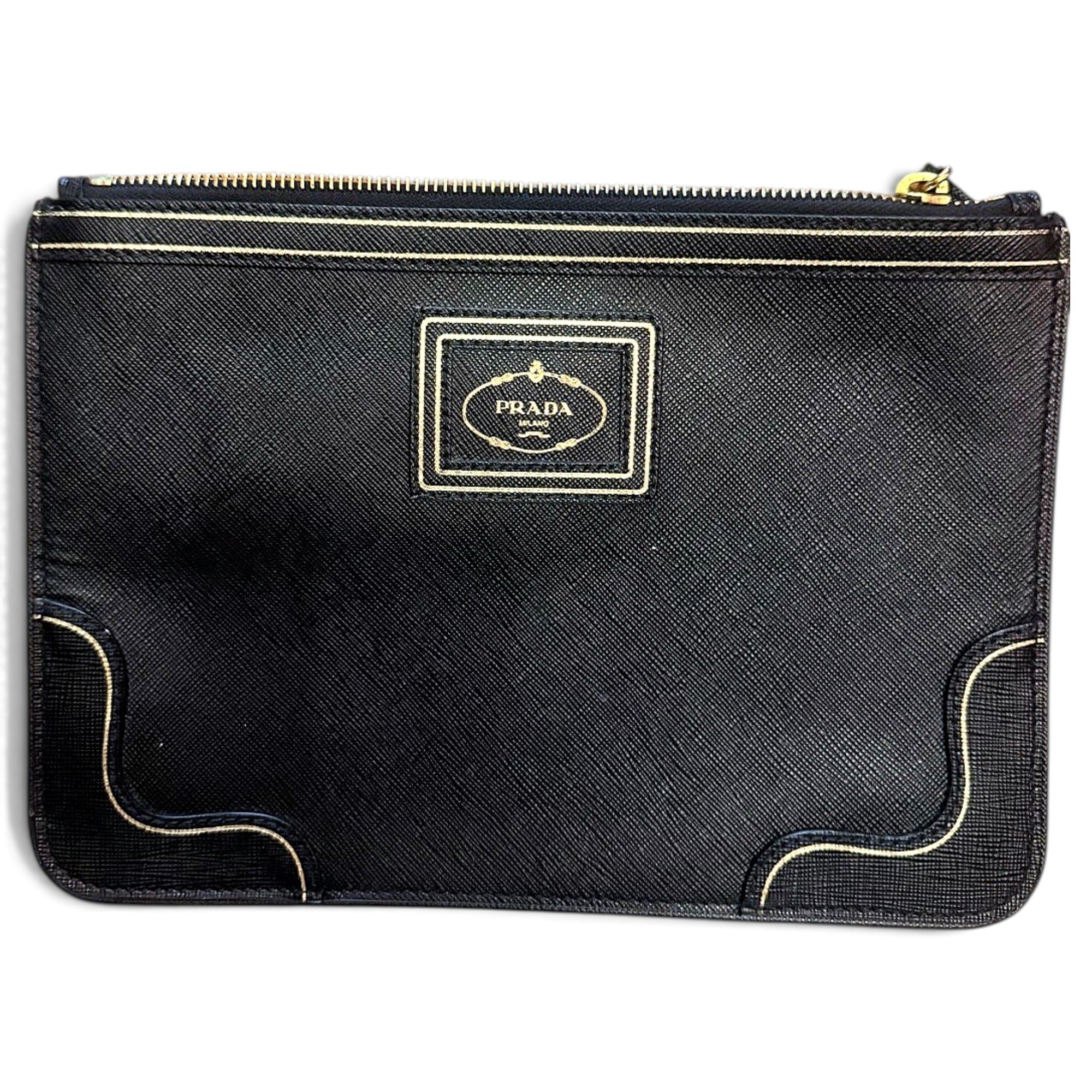 Leather clutch bag