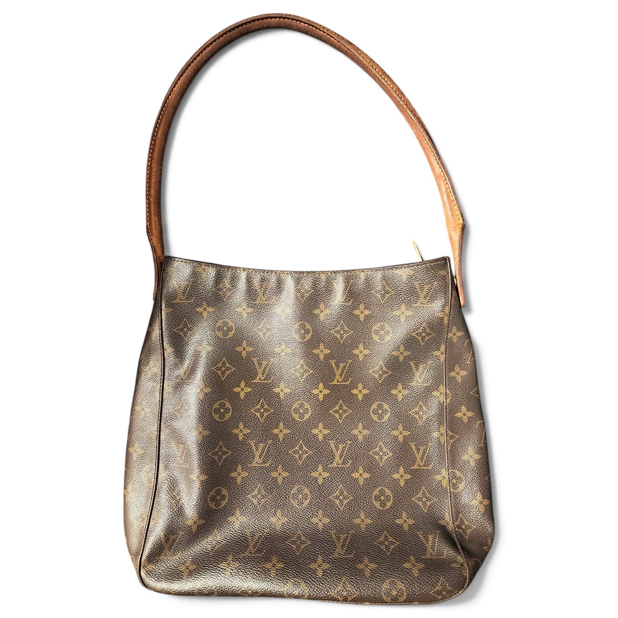 Looping leather handbag