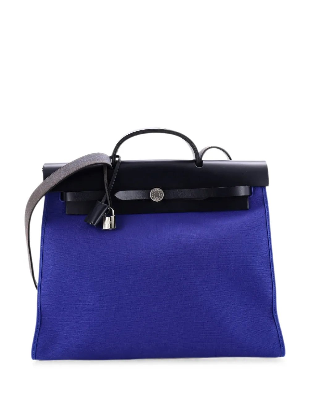 Herbag Zip Leather and Toile 39 satchel