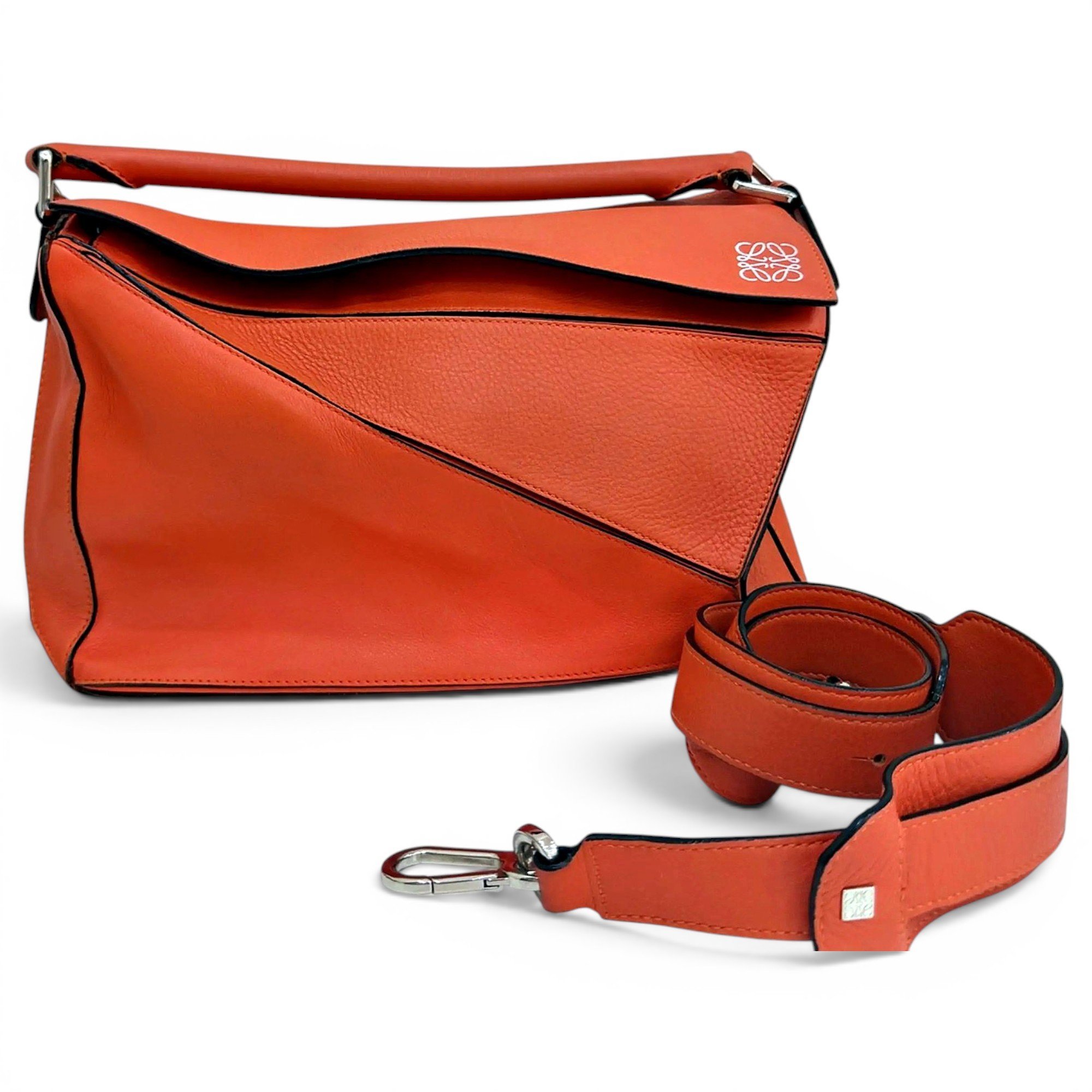 Puzzle leather handbag