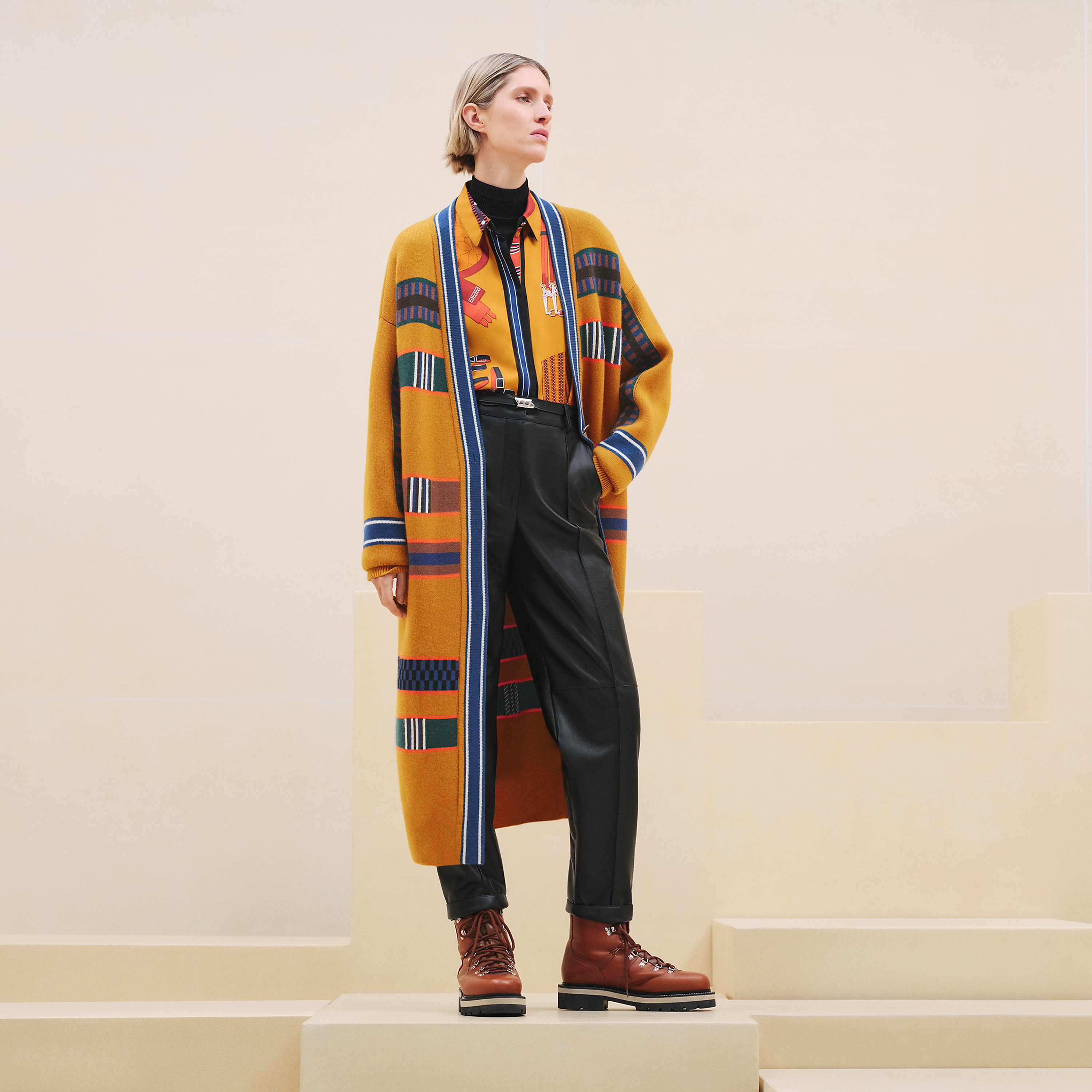 "Lettres Equestres" cardigan coat