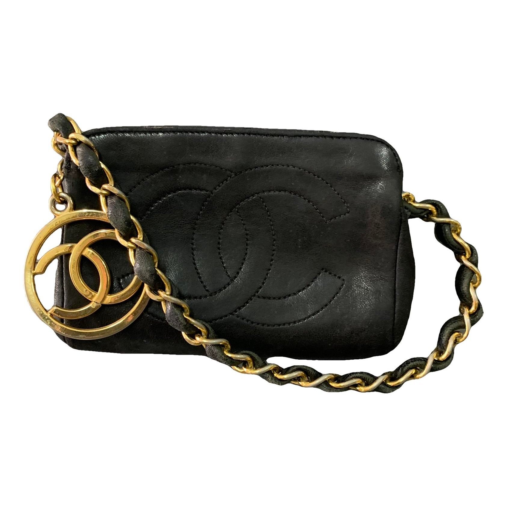 Leather clutch bag
