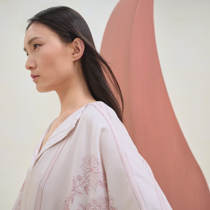 Rose Pâle "Brides De Gala Et En Fleurs" Caftan
