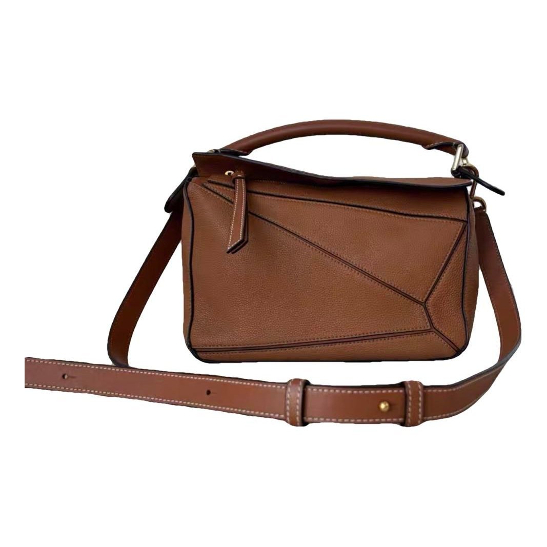 Puzzle leather handbag