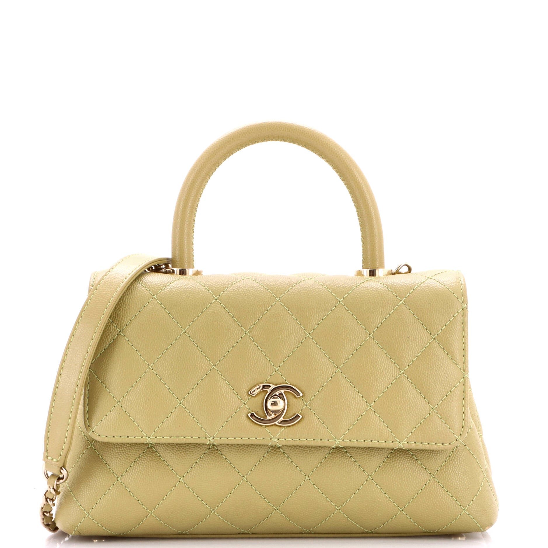Coco Top Handle Bag Quilted Caviar Mini