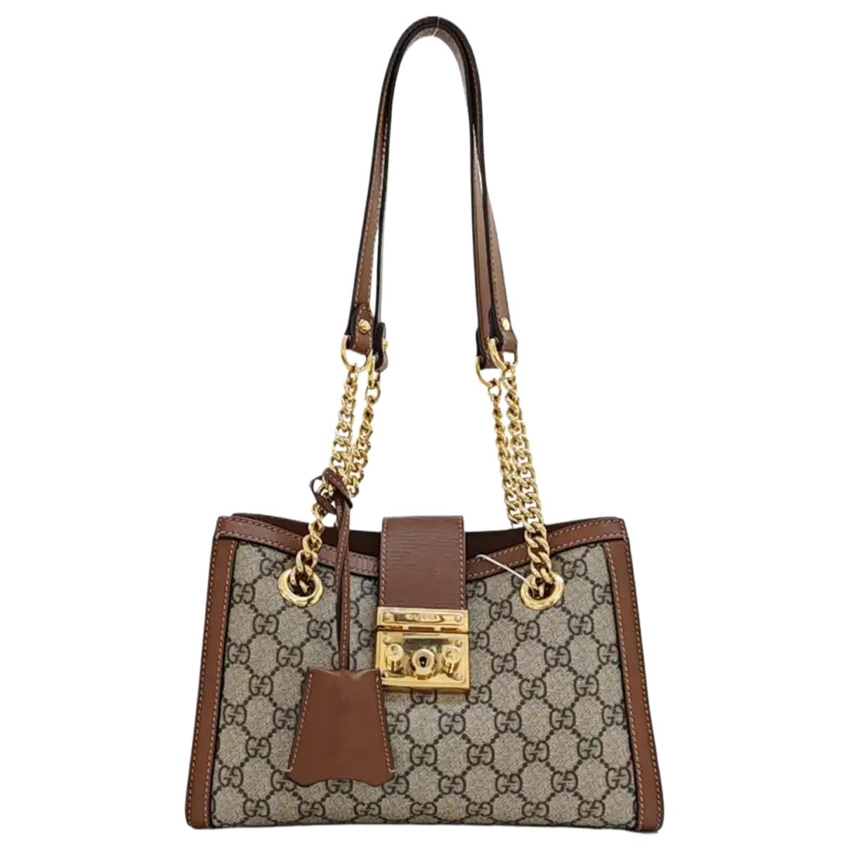 Padlock leather handbag