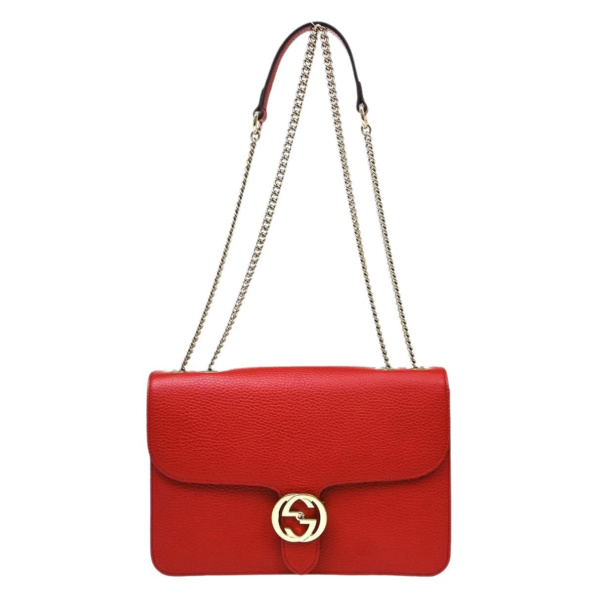 Interlocking leather handbag