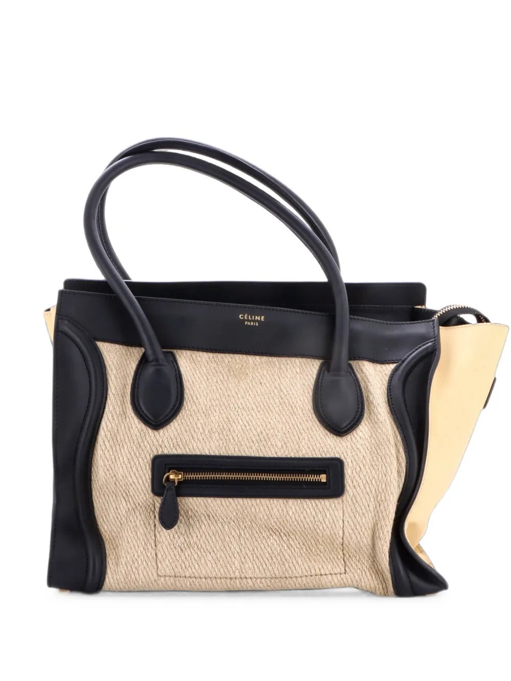 Celine Tricolor Luggage Bag Canvas and Leather shoulder bag