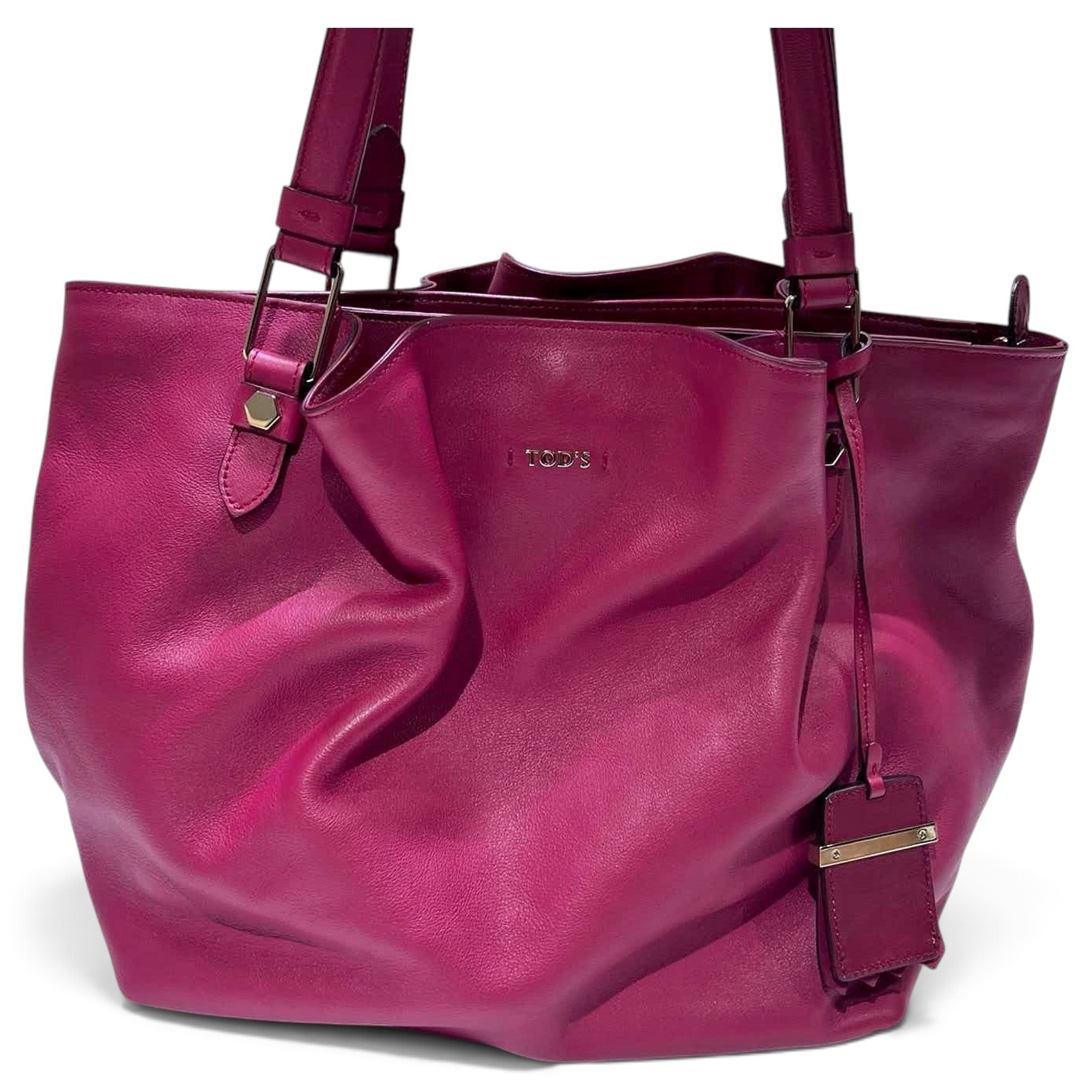 Shopping Media leather handbag