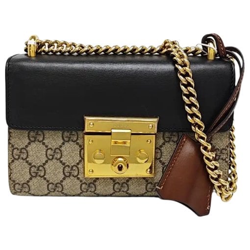 Padlock leather crossbody bag