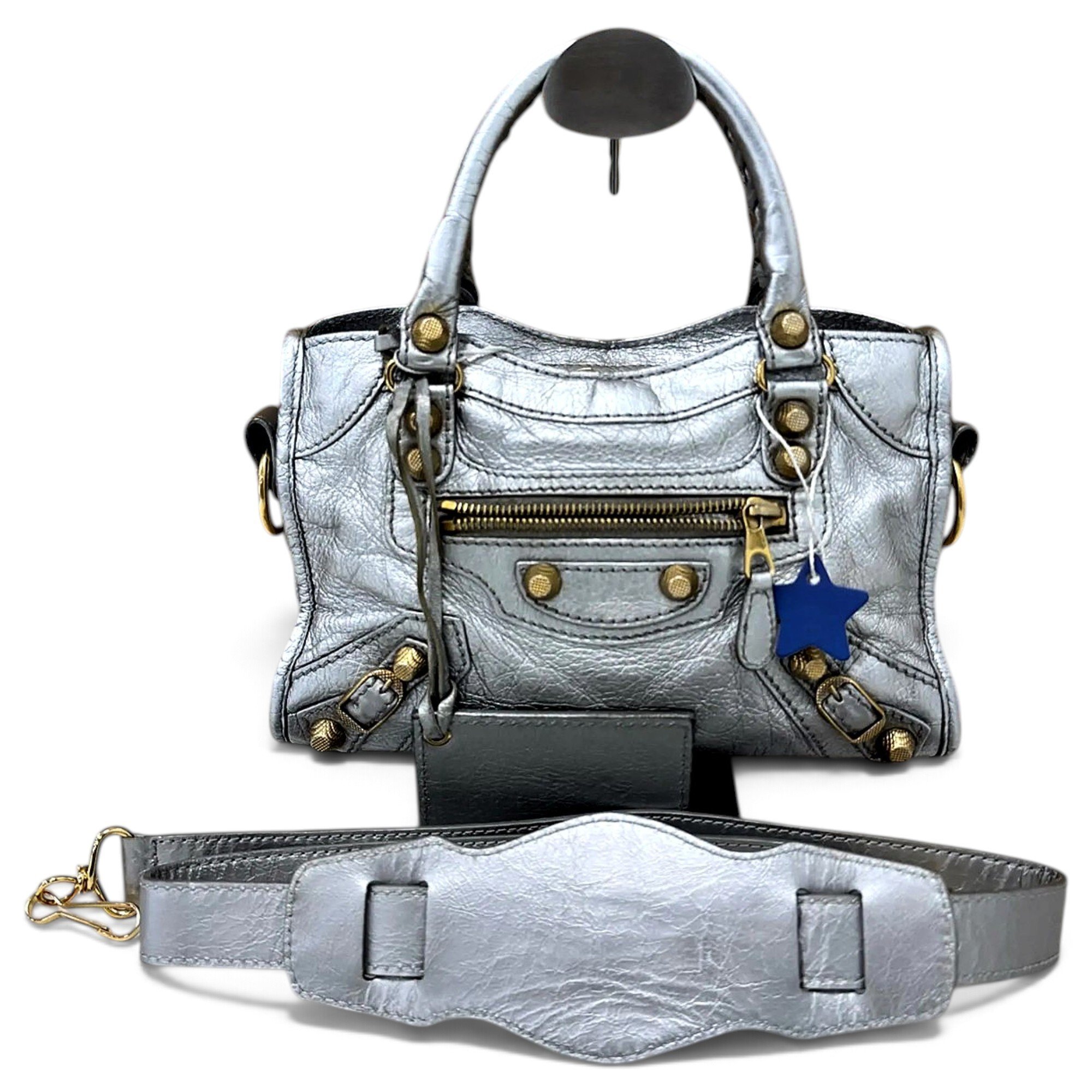 Classic Metalic leather handbag