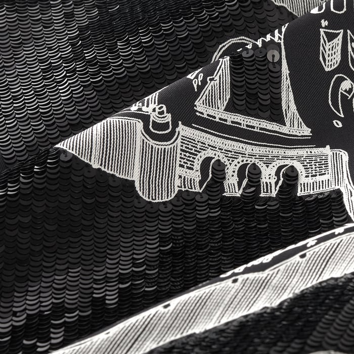 La Cite Cavaliere La Nuit Embroidered Scarf 90
