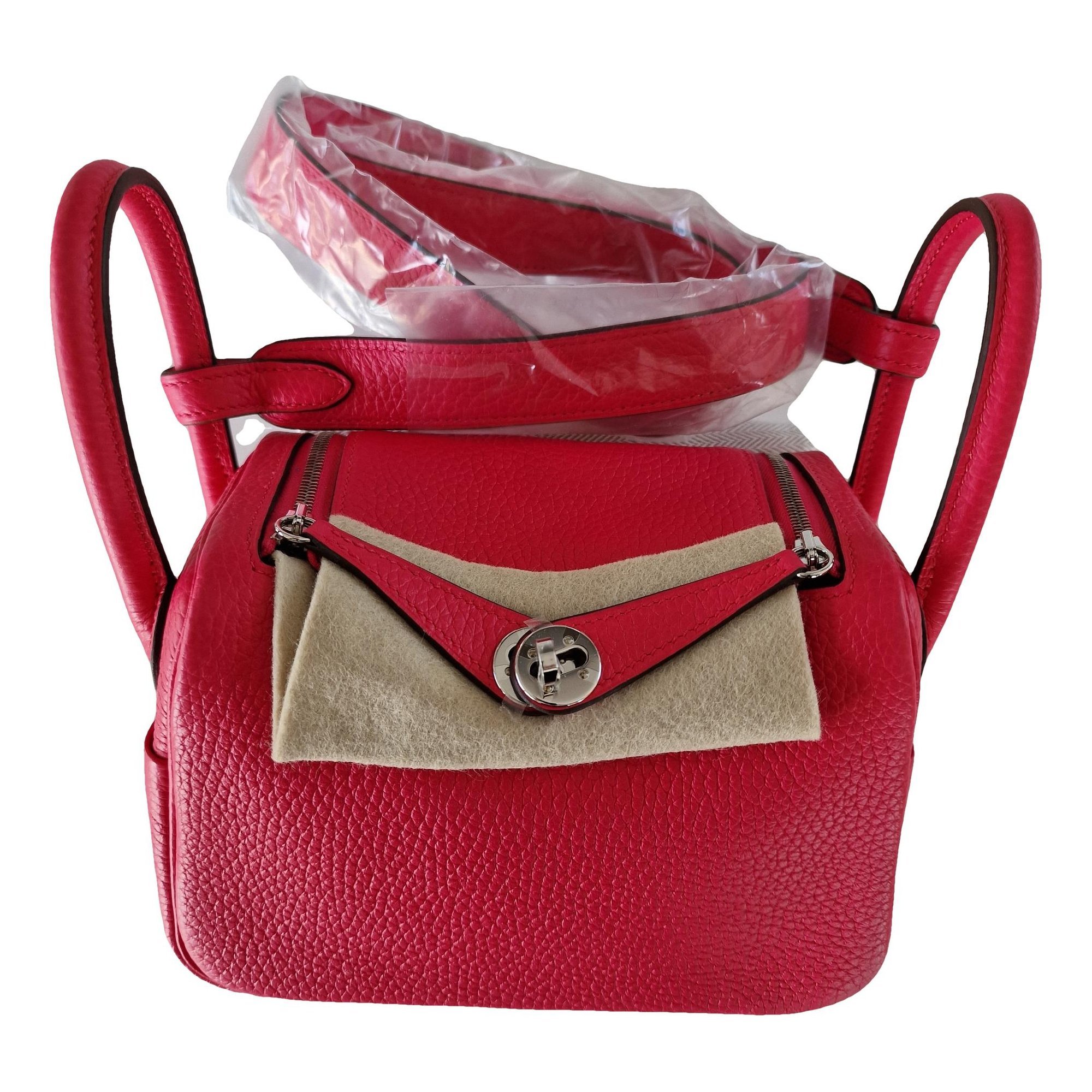 Hermes Lindy Handbag Rose Extreme