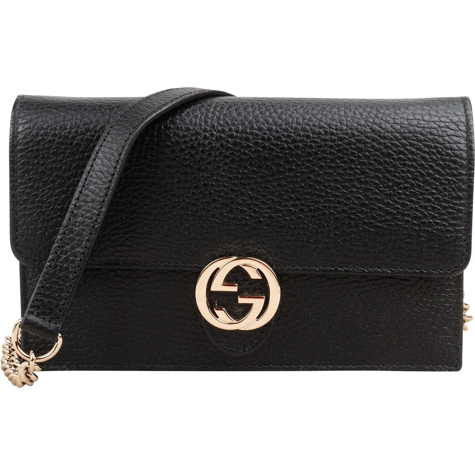 Interlocking leather crossbody bag