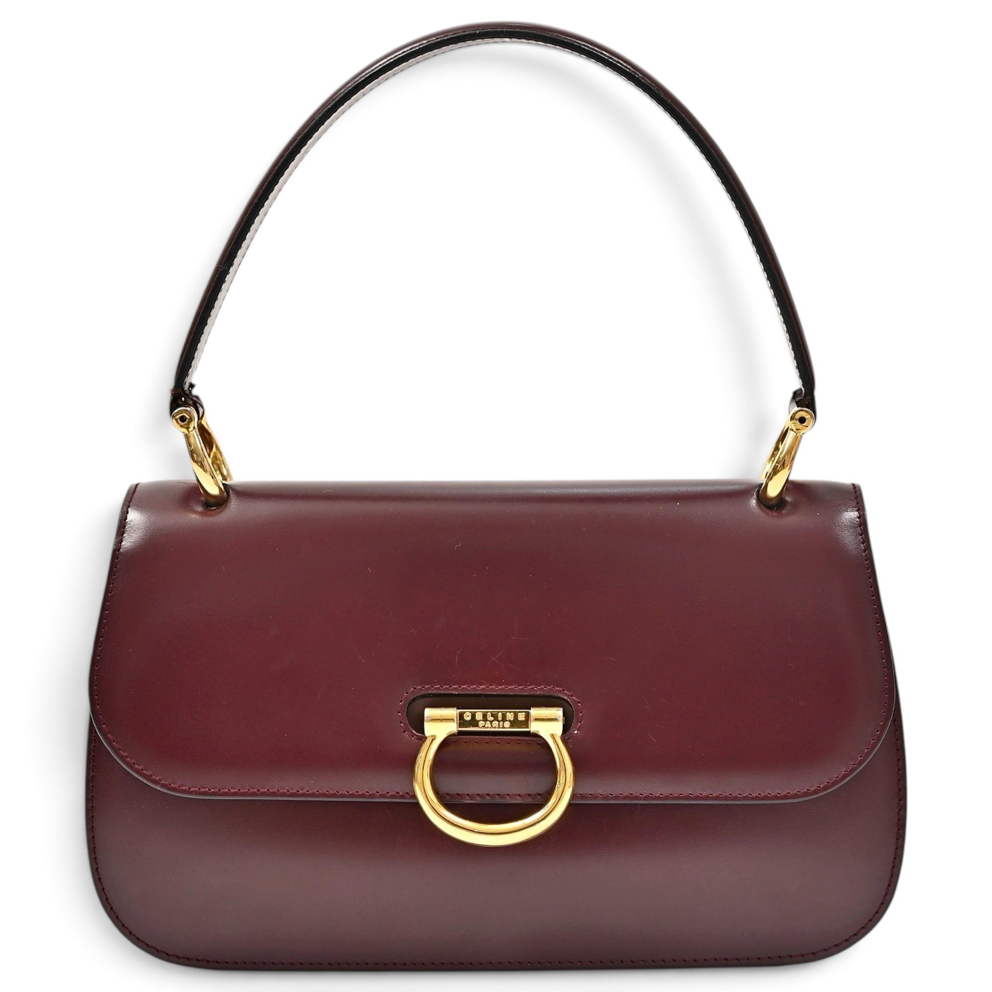 Ring leather handbag