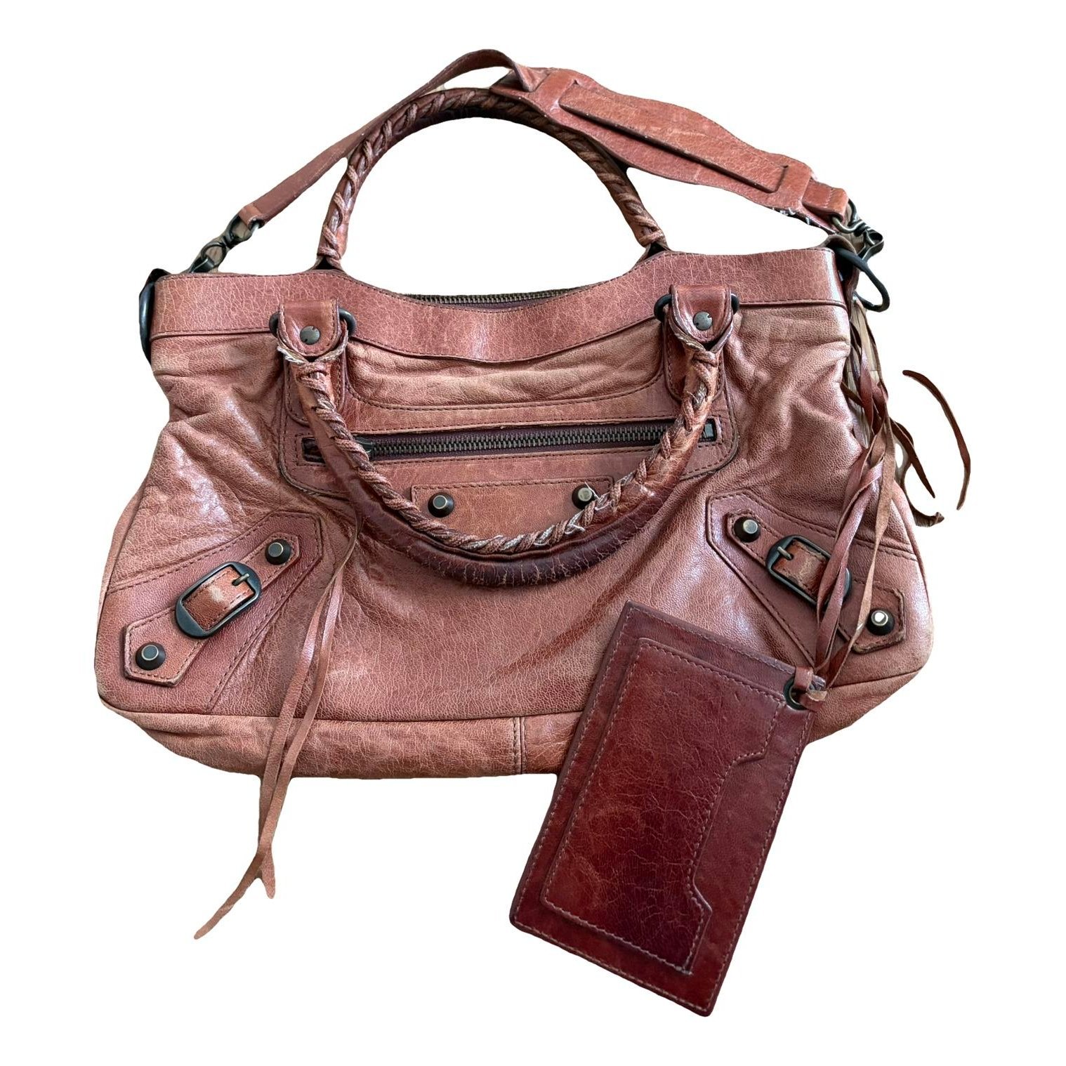 First leather handbag