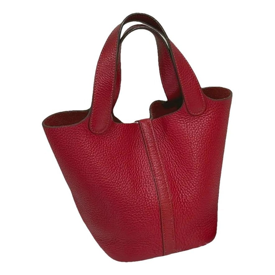 Picotin leather tote