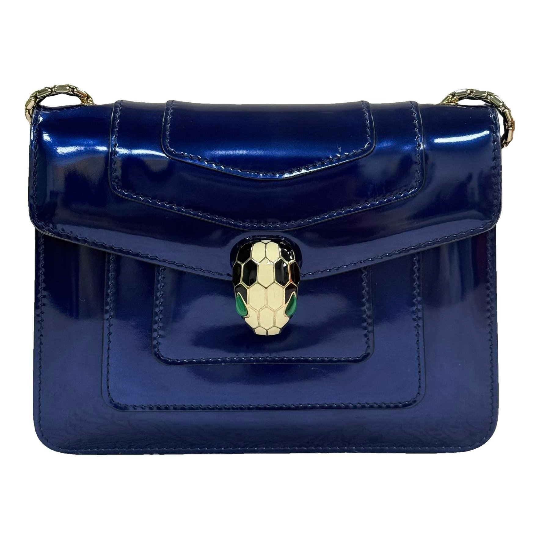 Serpenti patent leather handbag