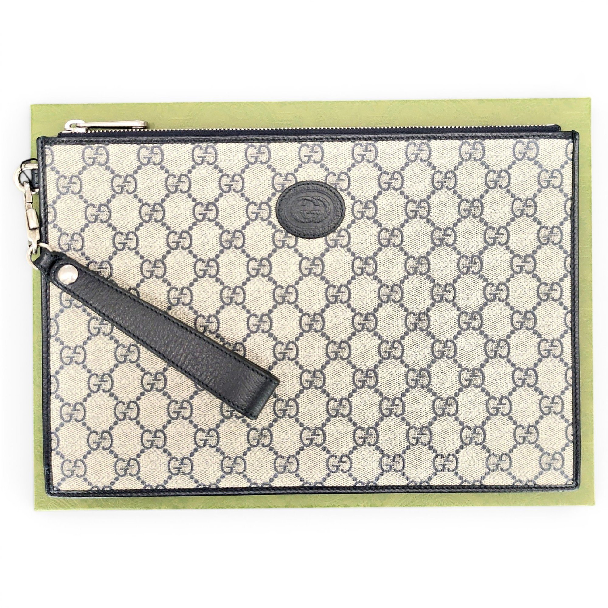 Leather clutch bag