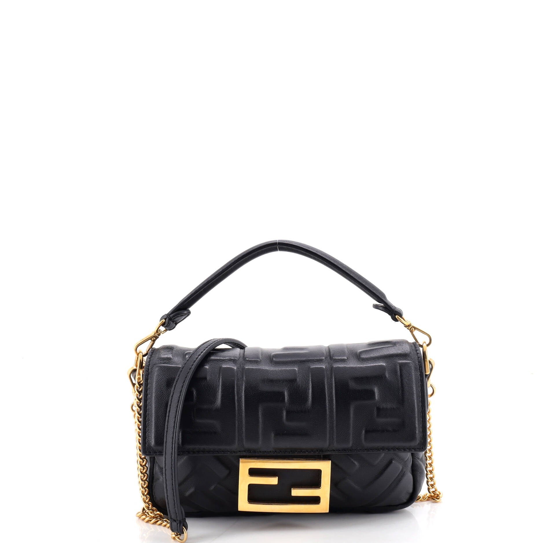 Baguette NM Bag Zucca Embossed Leather Mini