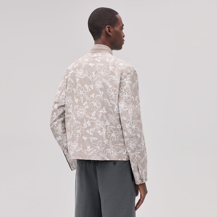 Sable "Fleurs Technique" Rib-trim Jacket