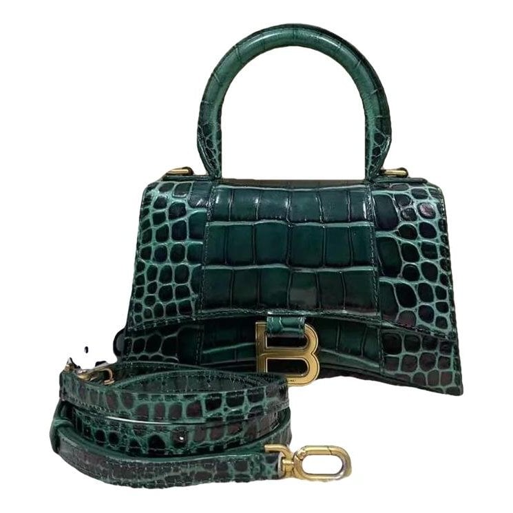 Hourglass leather crossbody bag