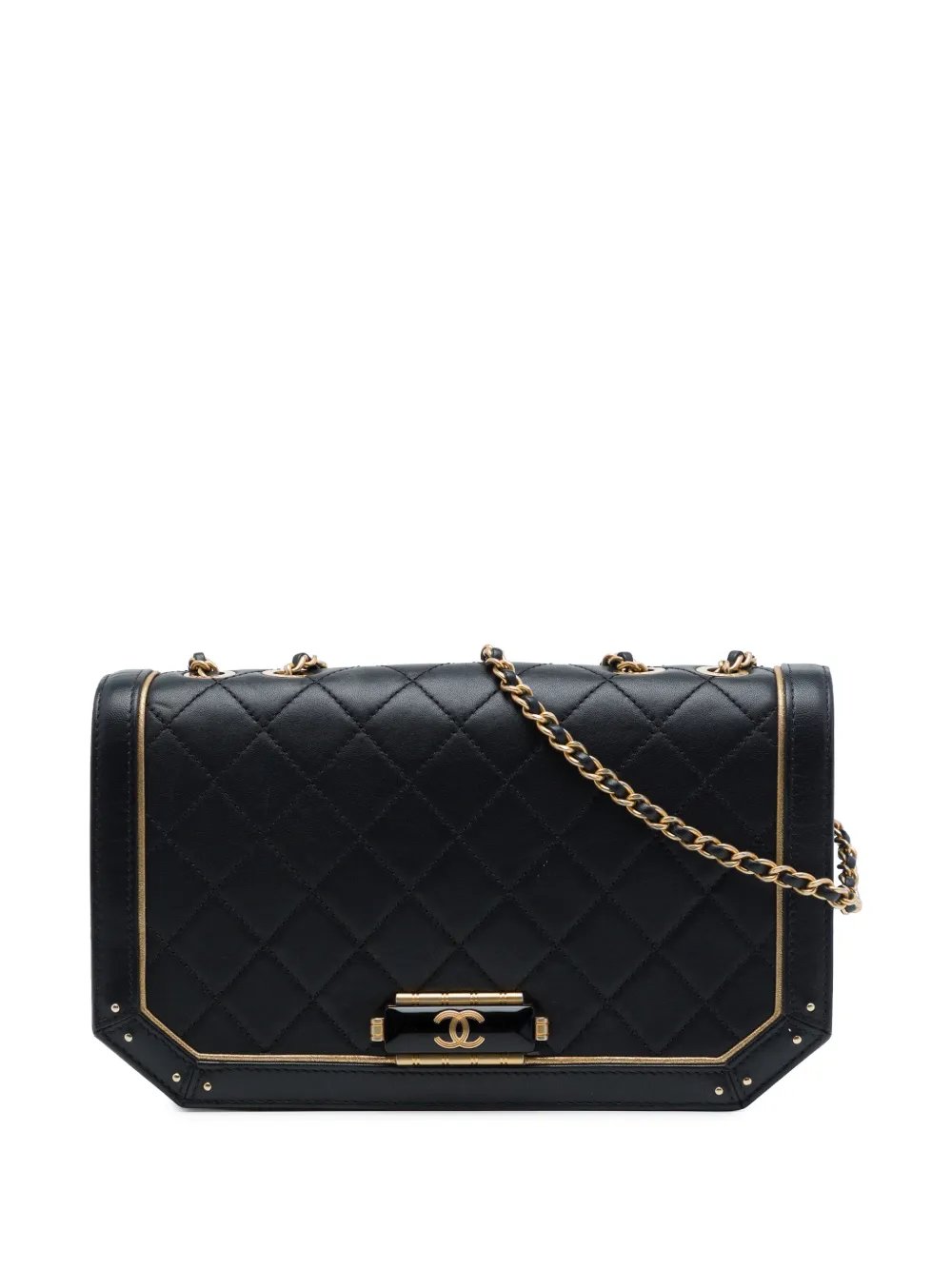 2017-2018 Medium Quilted Calfskin Octagon CC Clasp Flap crossbody bag