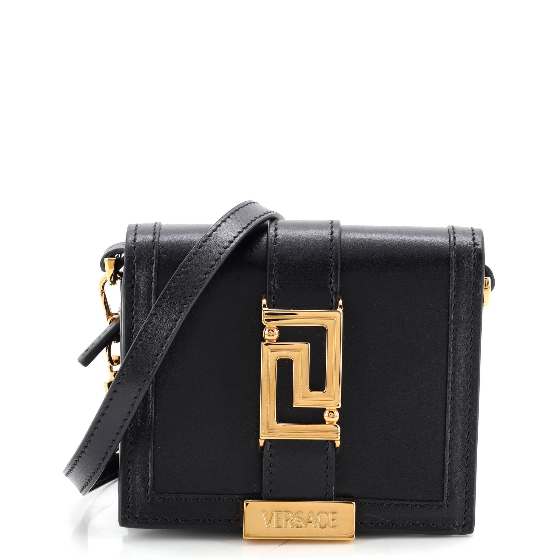Greca Goddess Wallet on Chain Leather Mini